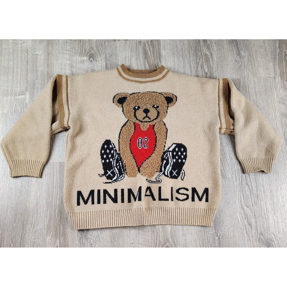 Teddy Bear‎ Sweater Minimalism Sport Knit Brown Thick NO SIZE or MATERIAL TAG